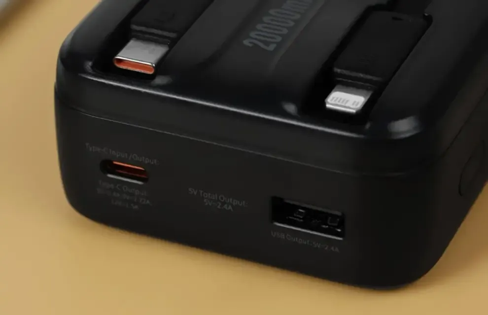 Baseus Comet Series 22.5W 20000mAh Dual Cable Digital Display Power Bank – Purple Color - Image 3