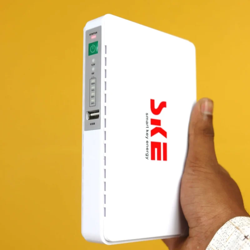 SKE 432P mini UPS for Router, ONU, Camera – 25 Watt 5v 9v 12v & PoE support 15/24v