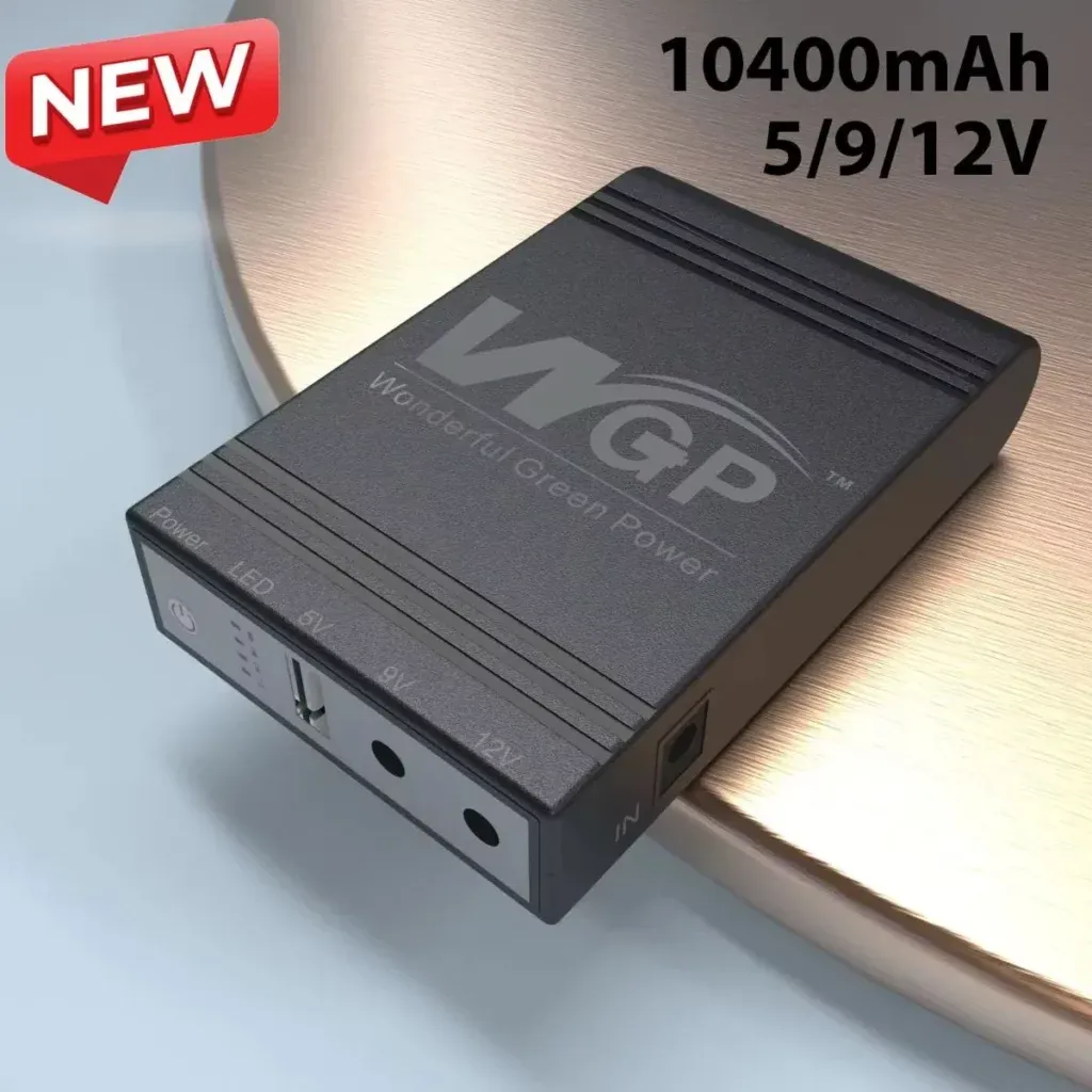 New Version WGP mini UPS 10400mAh – 5/9/12V – Black